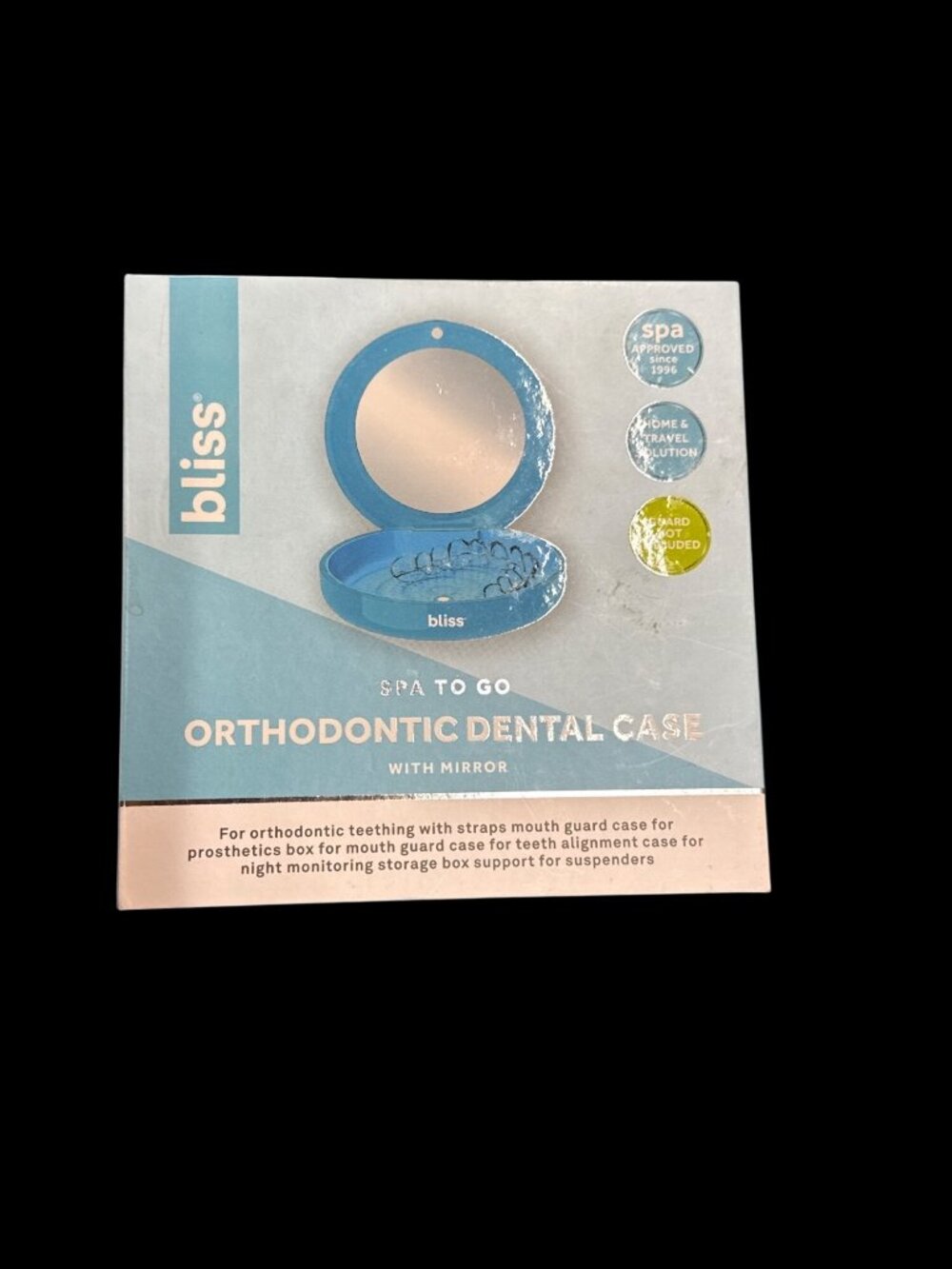 Bliss Spa to Go Orthodontic Dental Case with Mirror Blue New in Box